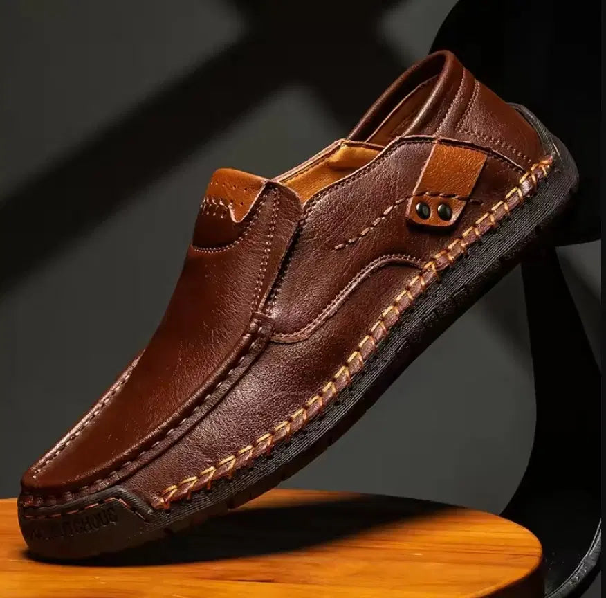 anti skid brown semi formal shoes